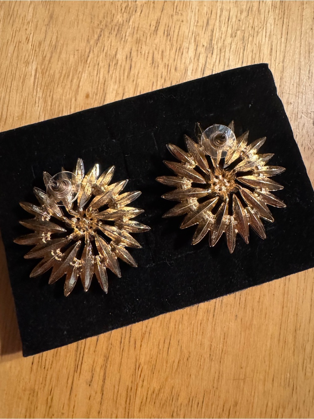Statement Chunky Purple Gold Tone Rhinestone Earrings - Picture 4 of 5